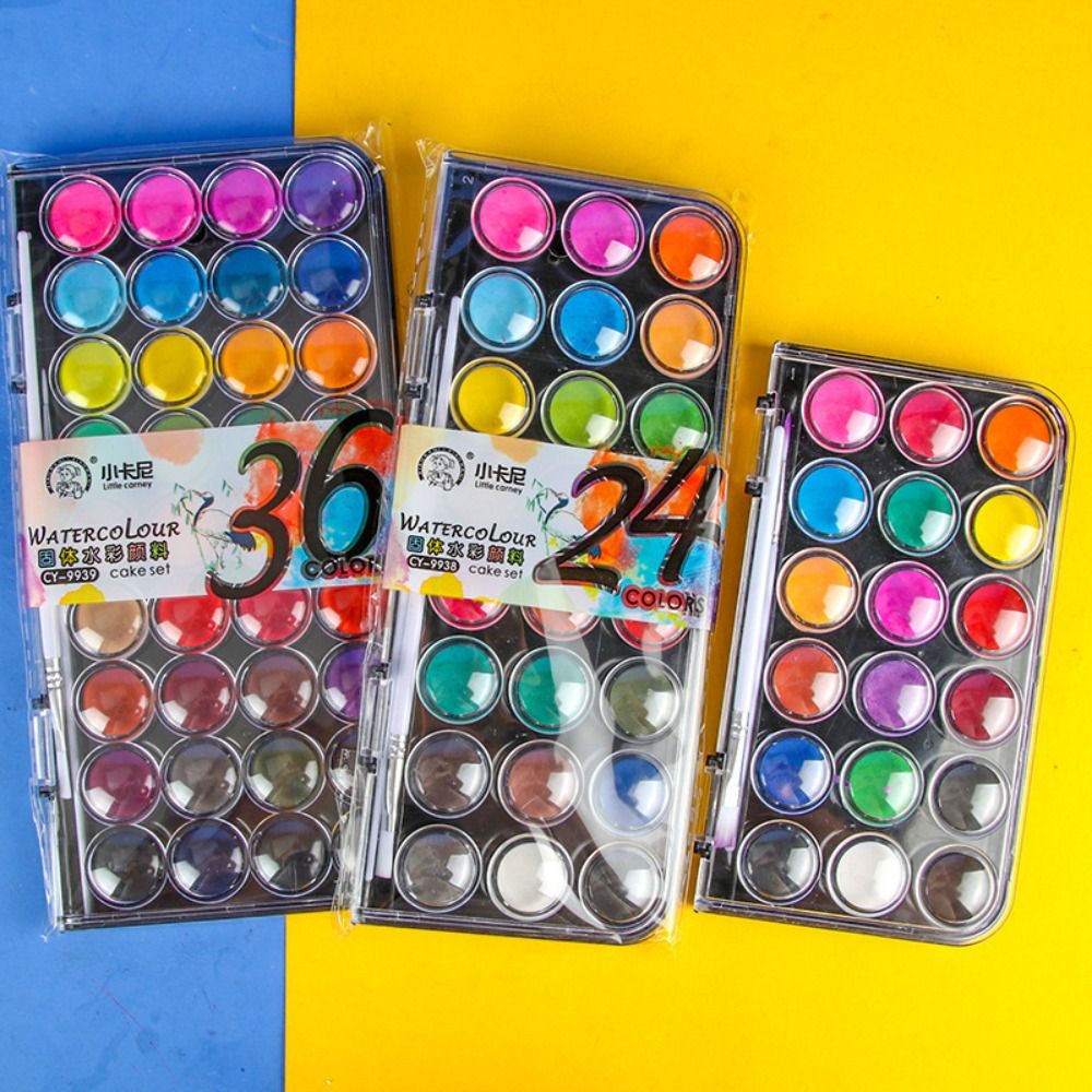 Watercolor Paint Set Solid Pigment - Set cat air Solid 12/18/24/36 warna,