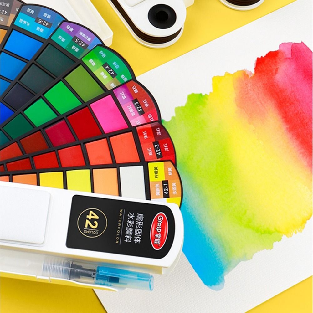 Watercolor Paint Set Solid Pigment - Set Cat Air Lipat 18/24/36/42 Warna,