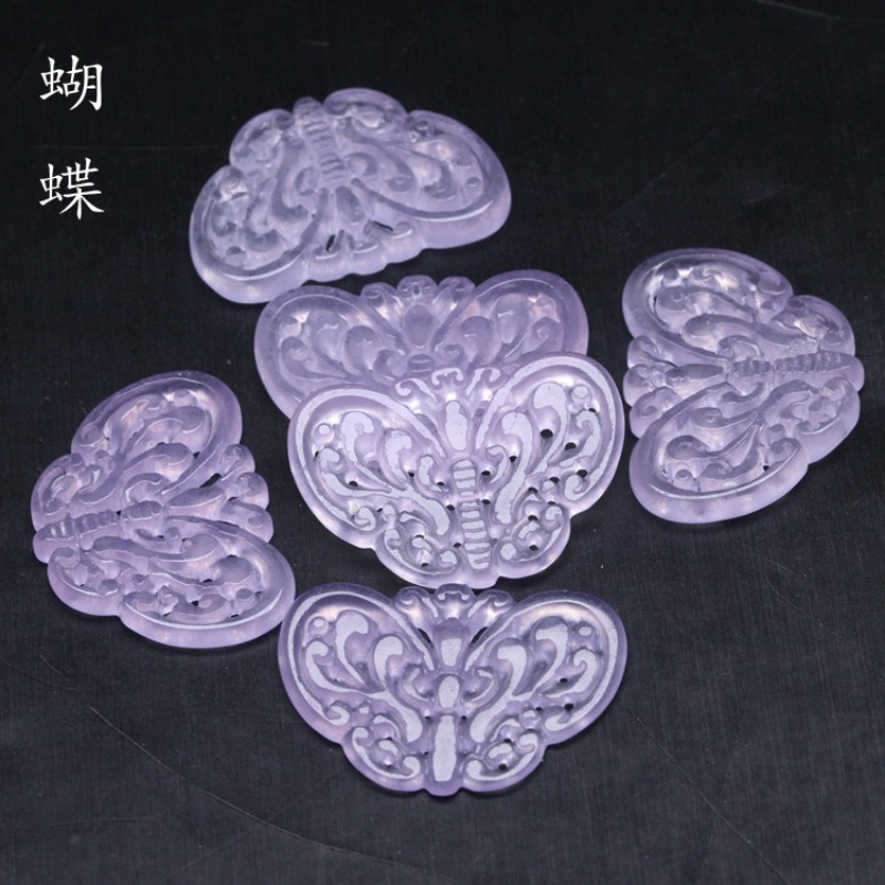 Beading - 2 Buah Liontin Kupu-kupu Manik-manik Berongga