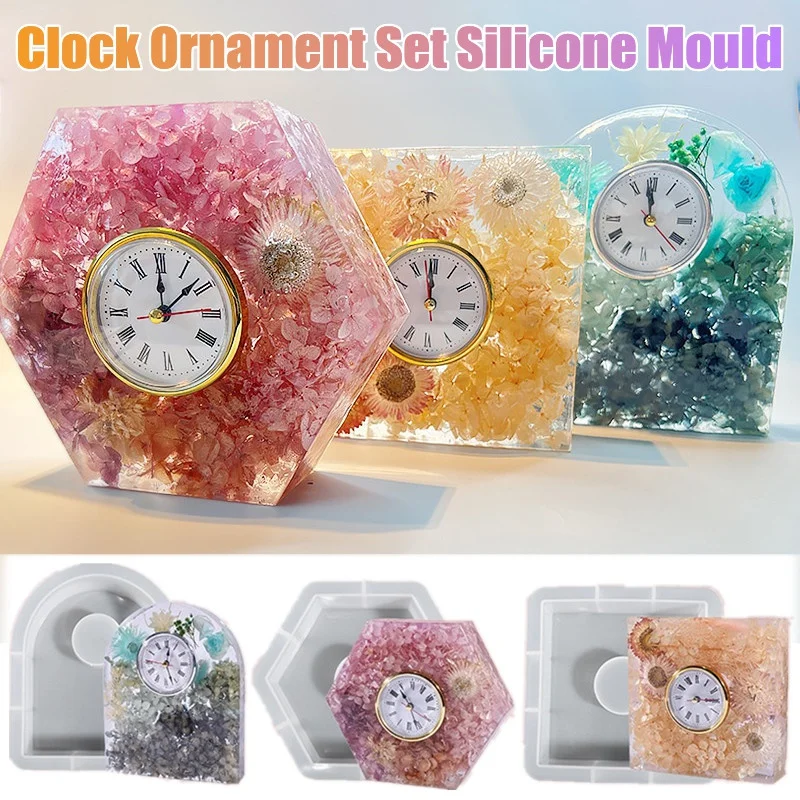 Silicone Epoxy Resin Molds Set - Jam Set ornamen cetakan silikon jam
