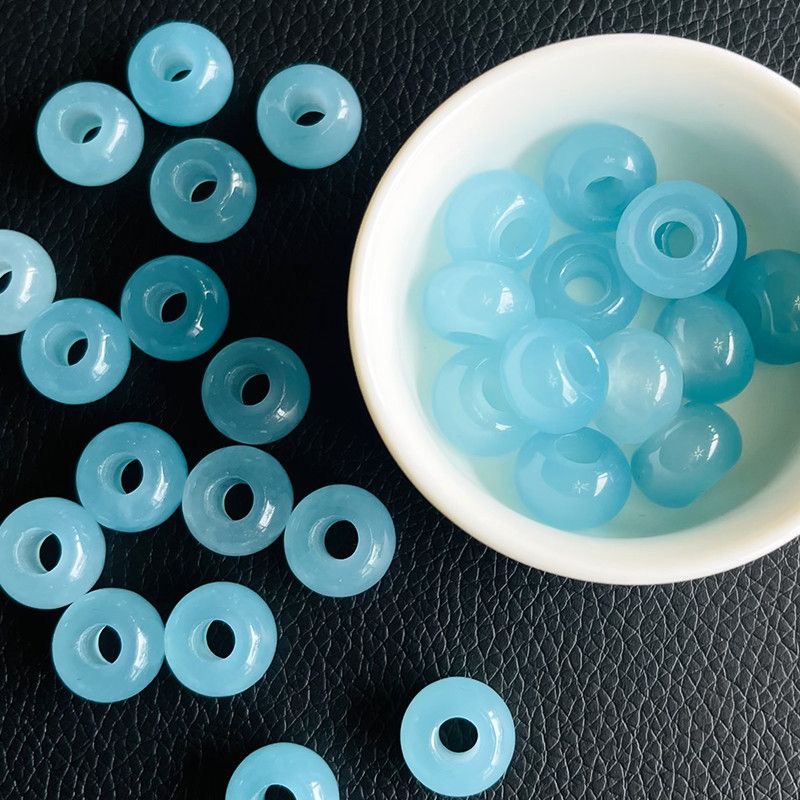 Beading - 10 buah Manik-manik Berlubang Besar Warna