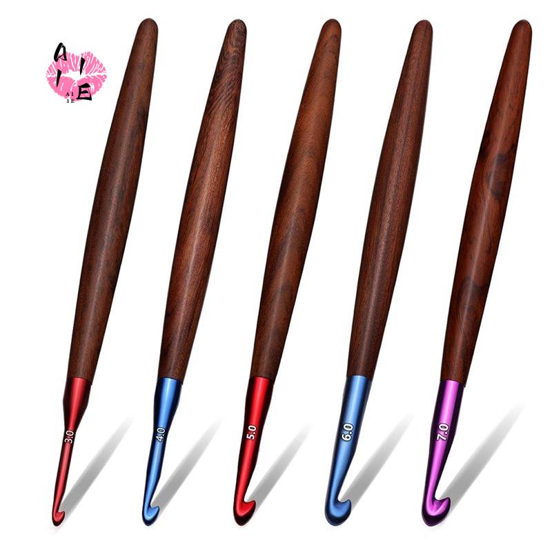 Set Hakpen Rajut A11E, Hakpen  - Wooden Crochet Hooks Ergonomic Handle ulasan dan harga