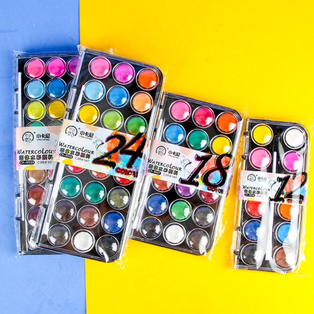 Set cat air Solid 12/18/24/36  - Watercolor Paint Set Solid Pigment ulasan dan harga