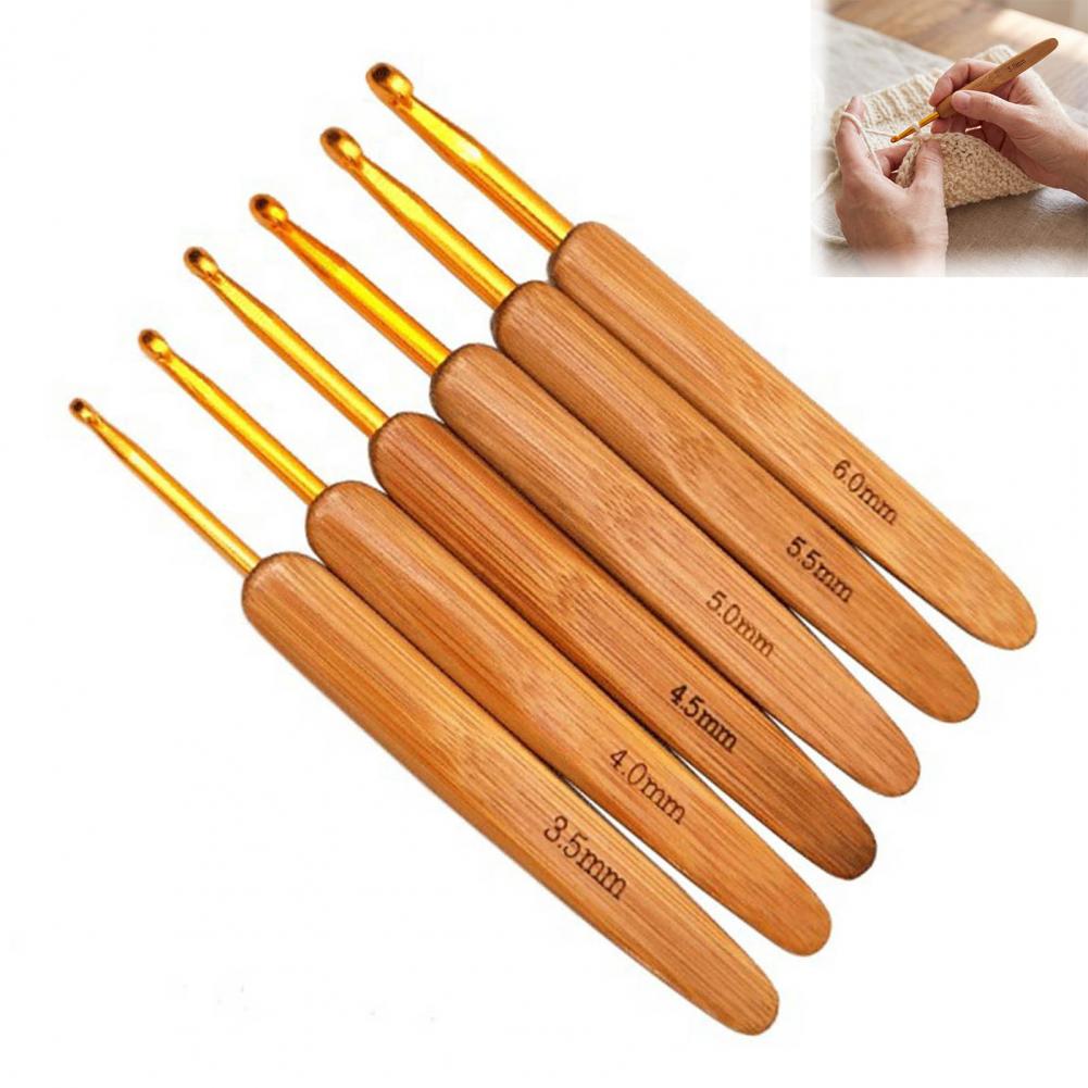 Set Alat Merajut dengan Jarum  - Wooden Crochet Hooks Ergonomic Handle ulasan dan harga
