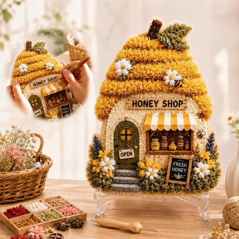 Kit DIY Seni Poke Rumah Jamur  - Sewing ulasan dan harga