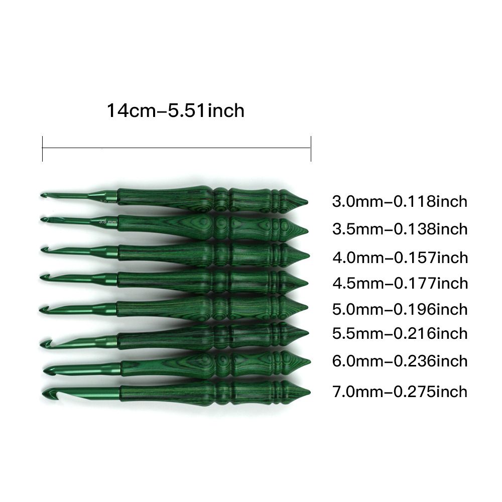 Set Jarum Rajut Kait, Warna Hi - Wooden Crochet Hooks Ergonomic Handle ulasan dan harga