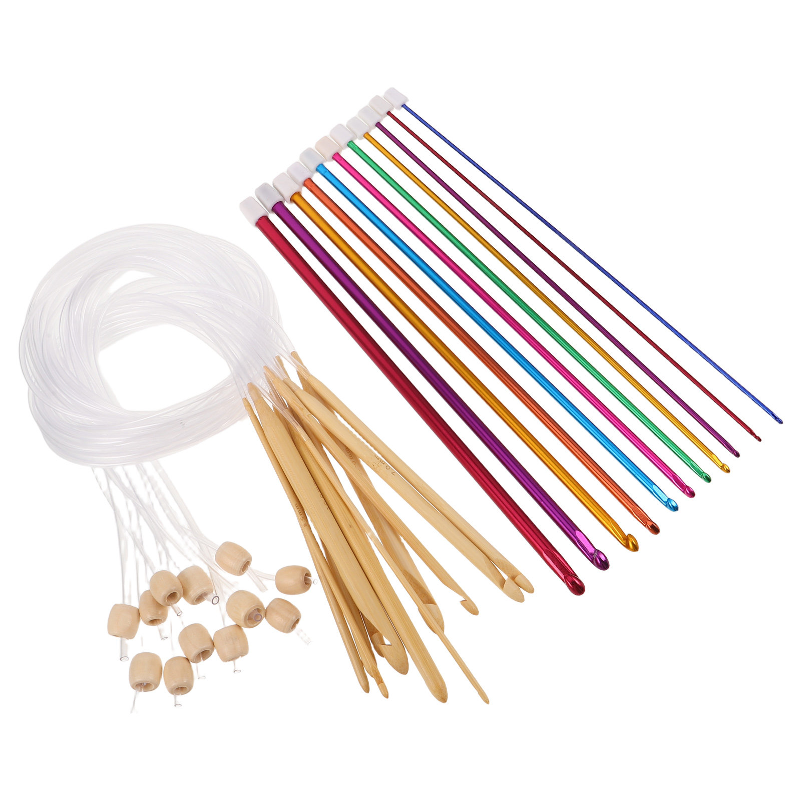 1 Set Alat Merajut dengan Jaru - Wooden Crochet Hooks Ergonomic Handle ulasan dan harga