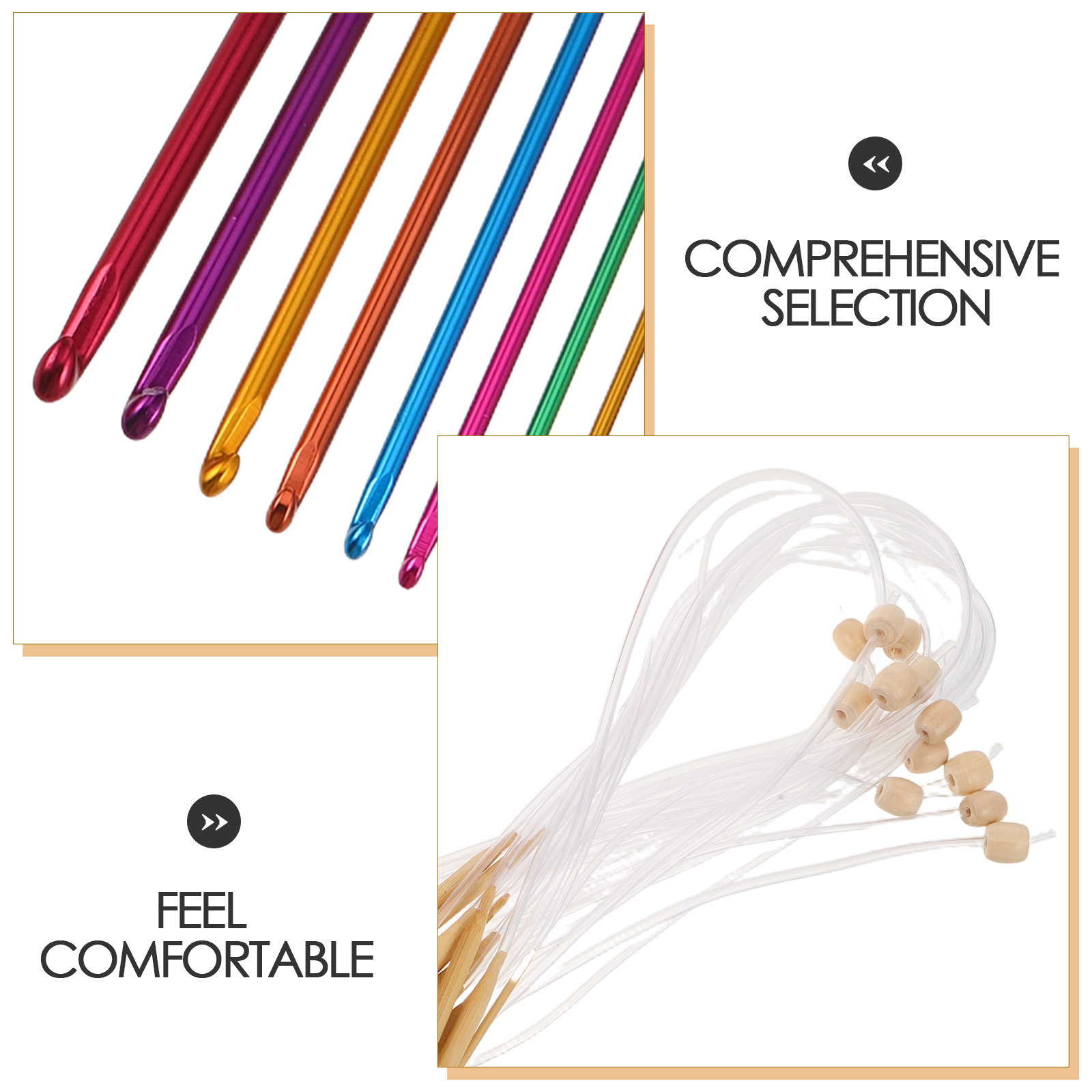 1 Set Alat Merajut dengan Jaru - Wooden Crochet Hooks Ergonomic Handle ulasan dan harga