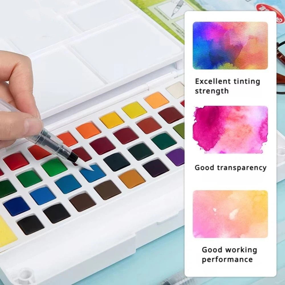 Set Cat Air Solid 12/18/24/36  - Watercolor Paint Set Solid Pigment ulasan dan harga