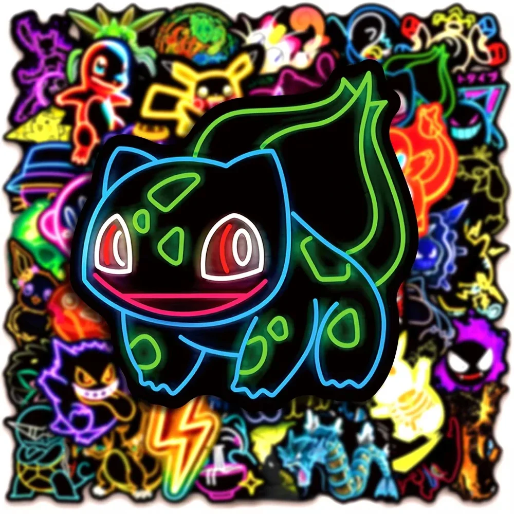 100 buah stiker Pokémon neon,  - Scrapbooking ulasan dan harga